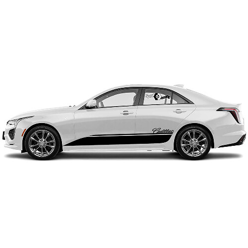2 Nya Decal Klistermärken Stiliga Dörrar Accent Rocker Panel Trim Lines Sidovira vinyl Decal för Cadillac CT4
