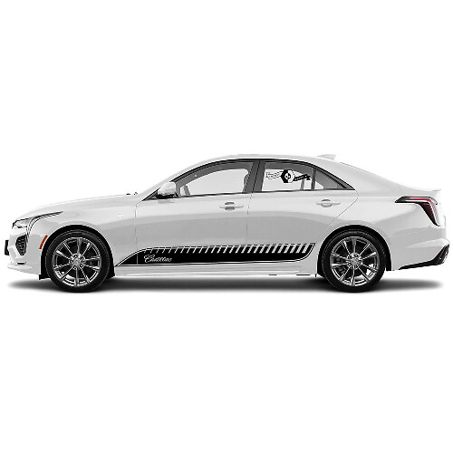 2 Niu Decal Sticker Stylish Doors Accent Trim Boundary Lines Pockmarked Wrap vinyl Decal for Cadillac CT4
