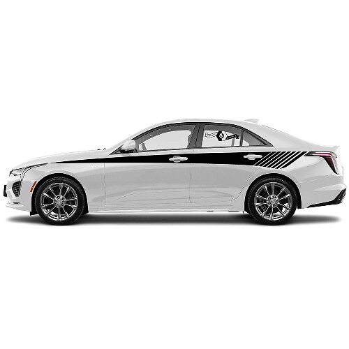 2 Nganyiny Decal Sticker Stylish Doors Up Accent Lines Wrap vinyl Decal for Cadillac CT4
