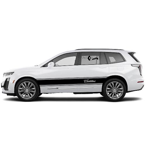 2 Nya Dekal Klistermärke Stiliga Rocker Panel Stripe Wrap vinyl Dekal för Cadillac XT6
