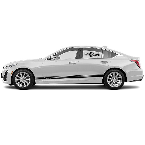 2 Nya Decal klistermärken Stiliga Rocker Panel Accent Slim vinyl Decal för Cadillac CT5
