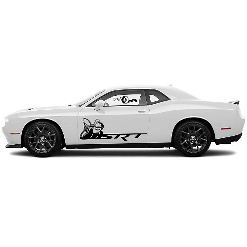 2 Side Dodge Challenger Scat Pack Doors Side Сlassic Side Vinyl Decals Graphics Sticker
