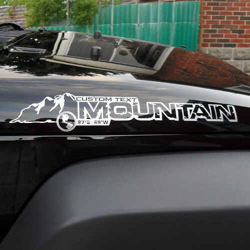 2 Jeep Rubicon Mountain JK Hood Sticker Decal