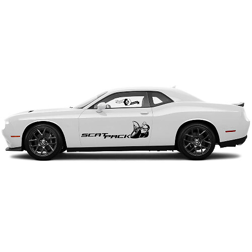2 Side Dodge Challenger Scat Pack Doors Little Side Сlassic Side Vinyl Decals Graphics Sticker
