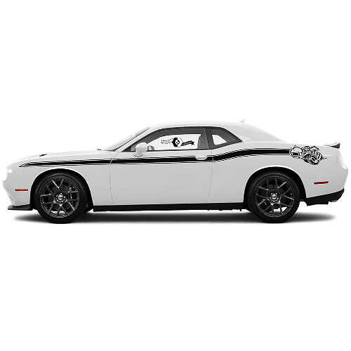 2 Side Dodge Challenger Super Bee Up Accent Line Сlassic Side Vinyl Decals Graphics Sticker
