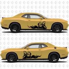 2 Side Dodge Challenger Scat Pack door Wrap Destroyed Сlassic Side Vinyl Decals Graphics Sticker
 3