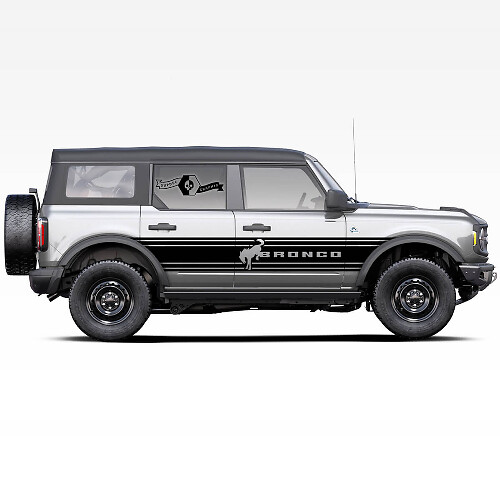 Logotipo de Potro de Caballo Badlands 4 Puertas Vinilos laterales Adhesivos y Calcomanías Par 2 para Ford Bronco 2021