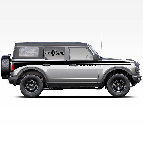 Pair of Bronco Doors Up Accent Line Split Badlands 4-door Side Stripe Decals Stickers for Ford Bronco 2021
