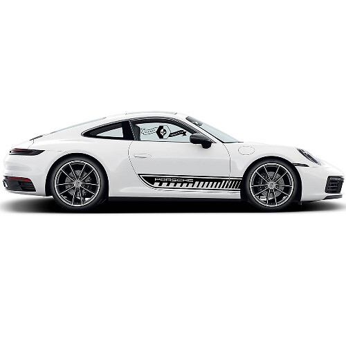 Porsche Lettering Outline Stripes Side Vinyl Decal Sticker for Porsche 911