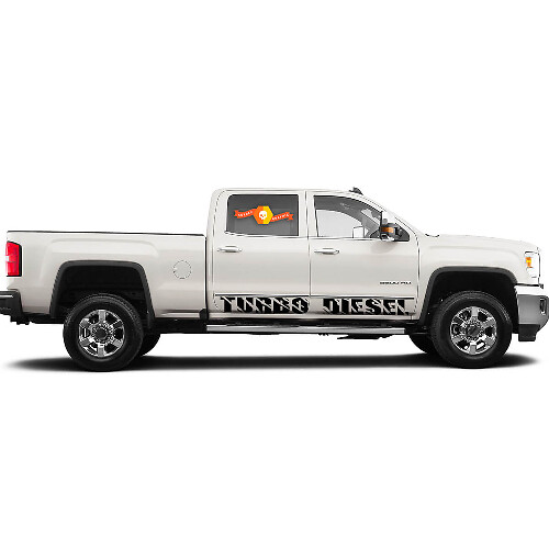 Turbo Diesel Rocker Panel Vinyl Decals for GMC Sierra