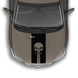 Hood Stripe Punisher Decal Graphics Sticker fit to Subaru Outback
