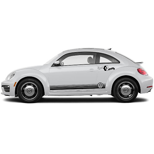 VW Logo Side Stripes Vinyl Decals Pair For Volkswagen Beetle