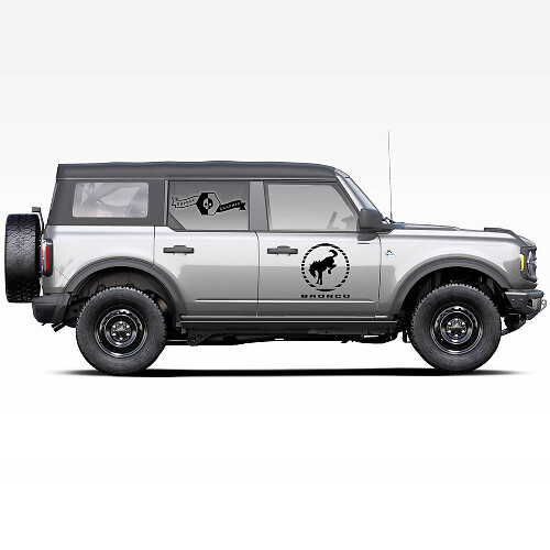 Pair of Bronco horse stallion Logo Side Doors Decals Stickers for Ford Bronco 2021
