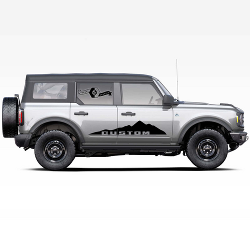 Custom Lettering Mountain Side Door Vinyl Decal Pair for Musclecar horse 2021