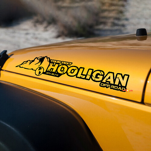Hooligan Custom Hood Vinyl Decal for Jeep Rubicon