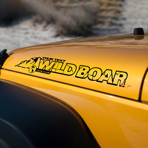 Wild Boar Mountain Style Hood Vinyl Decal for Jeep Rubicon JK