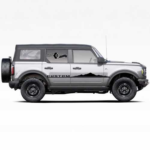 CUSTOM Mountain Door Stripe Pair Door Vinyl Decal Sticker for Ford Bronco 2021
