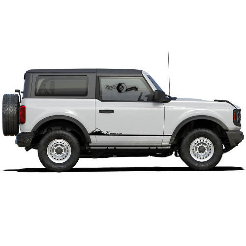 2 Bronco Side Stripe Snow-Capped Mountains Doors Decals Stickers for Ford Bronco 2021
