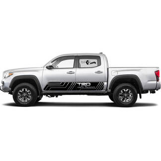 2 For Toyota Trd Off Road Modern Slit Lines Tacoma Stripe Doors Rocker Panel Decal Sticker Graphic
