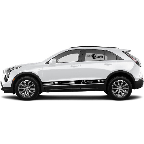 Nouvelle décalcomanie Autocollant de bas de caisse Ligne horizontale Bande vinyle pour Cadillac XT4
