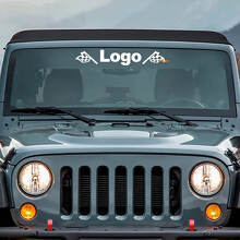 Custom Logo & Flags Windshield Vinyl Decal for Jeep _2