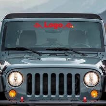 Custom Logo & Flags Windshield Vinyl Decal for Jeep _3