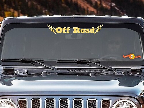 Off Road Checkered Flags Windshield Banner Vinyl Decal for Jeep