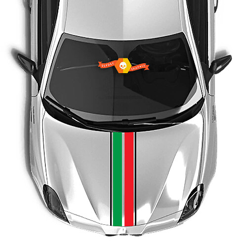 Alfa Romeo bonnet sticker Italy border flag 2021

