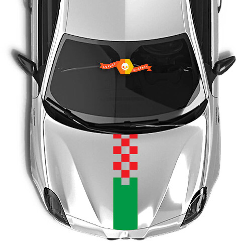 Alfa Romeo bonnet sticker Italy flag checkered flag 2021
