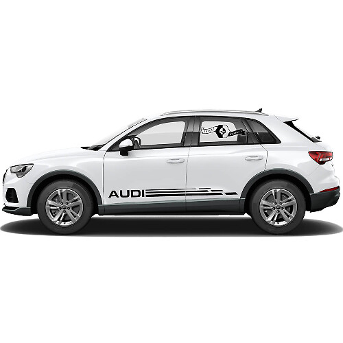 Audi Q3 Stickers Door Side Decal Rocker Panel Modern For 2021 Audi Q3  Side Stripes Doors Kit Decal Sticker
