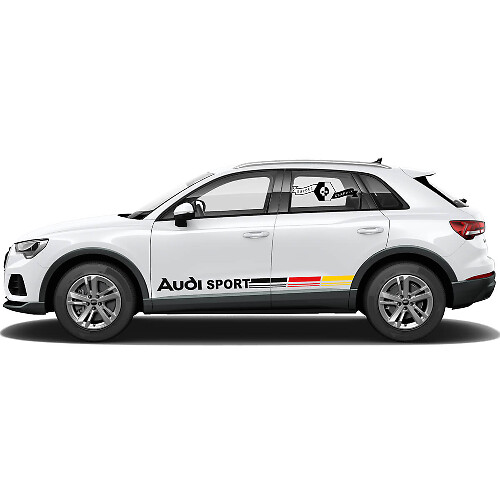 Paar Audi Q3 Aufkleber Türseite für Schweller Deutschland Flagge Vinyl Aufkleber
