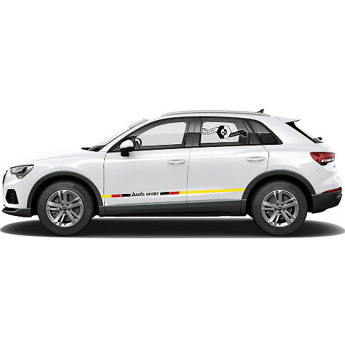 Paar Audi Q3 Aufkleber Seitentür für Schweller Deutschlandflagge Neu 2021 Vinyl Aufkleber
