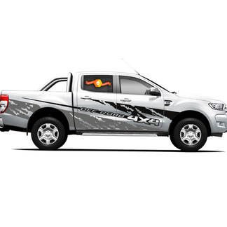 Pair Vinyl Decals Stickers 4X4 Tacoma Toyota TRD Off Road Truck side Doors Ash Style 2021
