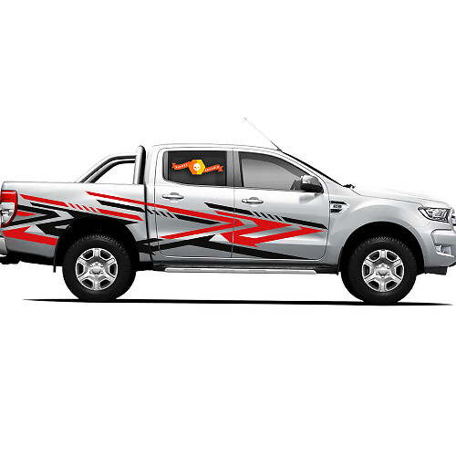 Pair Decals Vinyl Stickers 4X4 Tacoma Toyota TRD Off Road Truck side Doors Robo Style
