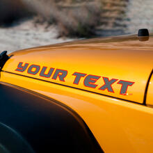 Custom Lettering Hood Vinyl Decal Set for Jeep Wrangler Rubicon_2