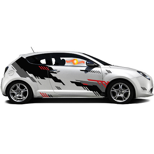 Pair Vinyl Decals side Graphic Stickers Alfa Romeo MITO punk style new 2022
