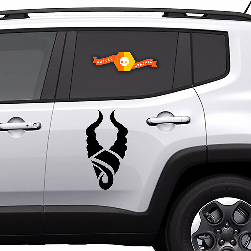 Pair Vinyl Decals side Graphic Stickers Jeep Renegade Silhouette Сapricorn New 2022
