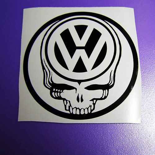 VW Logo Skull Vinyl Decal Sticker Set for Volkswagen