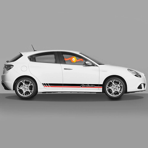 2x Alfa Romeo Giulietta Stickers Decals Vinyl rocker panel red black stripes New 2022
