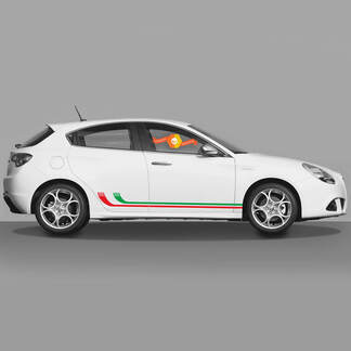 2x Alfa Romeo Giulietta Stickers Decals Vinyl rocker panel double stripes simple 2022
