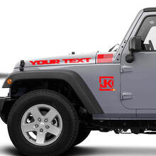Custom Text USA Flag JK Logo Hood & Side Vinyl Decal Kit for Jeep Wrangler JK_3