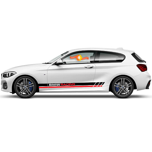 Pair Vinyl Decals Graphic Stickers side for BMW 1 Series 2015 inscription BMW Racing

