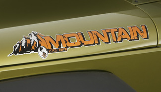 2 Jeep Mountain Rubicon JK Hood Colors Sticker Decal#2