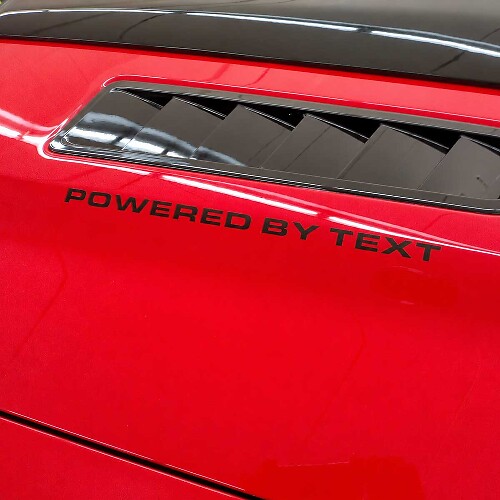 Powered By Custom Text Decal Stickers Set Of 2 for Musclecar Musclecarmodel GT