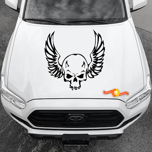Vinyl Decals Graphic Stickers Car  hood Big Skull with Wings drawing Memento Mori 2022
