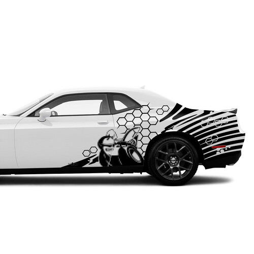 Honeycomb Style Bedside Vinyl Decal Sticker for Dodge Challenger