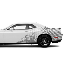 Honeycomb Style Bedside Vinyl Decal Sticker for Dodge Challenger_2
