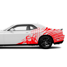 Honeycomb Style Bedside Vinyl Decal Sticker for Dodge Challenger_3