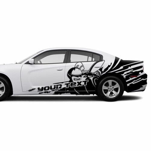 Mud Splash & Custom Text Side Vinyl Decal Sticker for Dodge Challenger