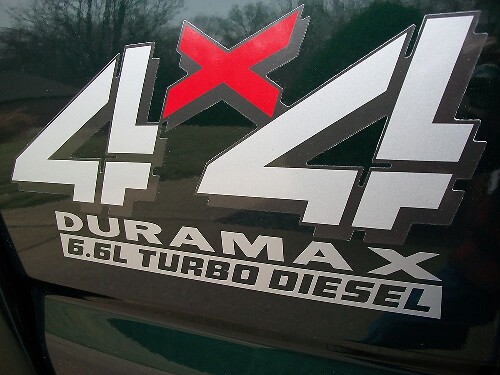 2 4x4 DURAMAX 6.6l TURBO DIESEL Vinyl Decals Stickers